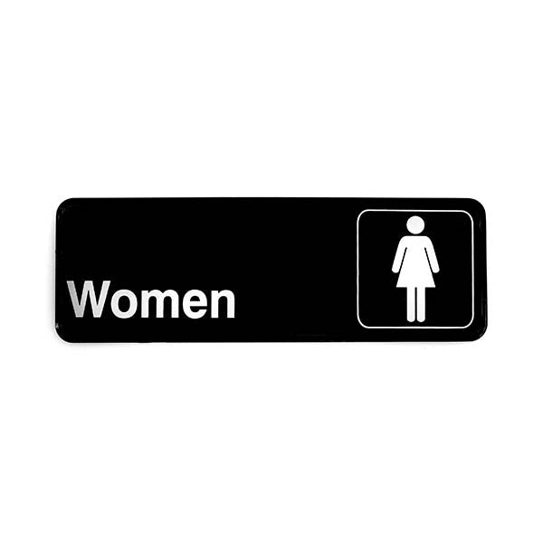 Black and White Women's Restroom Sign - Black and White