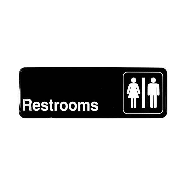 Women/Men Restroom Sign - Black and White