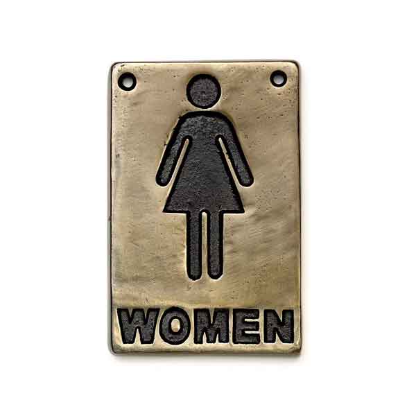 Women's Restroom Sign - Bronze, 6" x 4"