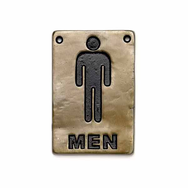 Men's Restroom Sign - Bronze, 6" x 4"