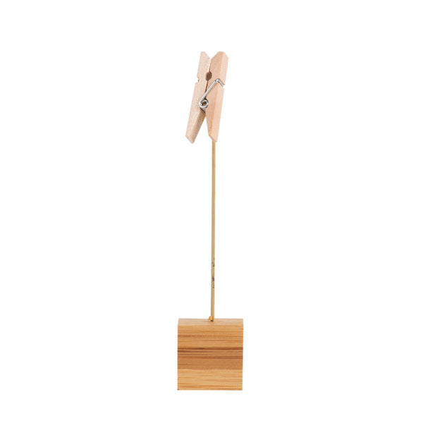 5" Clothespin Clip Square Bamboo Card Holder / Tablecraft
