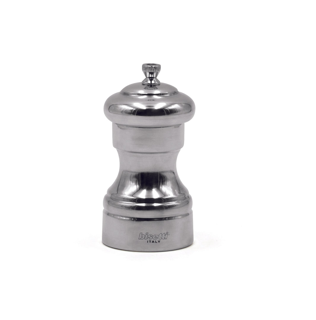 Bisetti Messina 4" Beech-Wood Salt And Pepper Mill Covered With Pewter