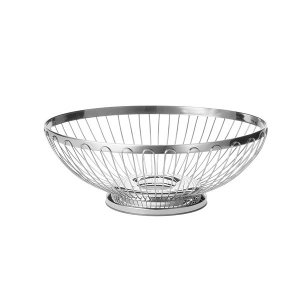 Oval Stainless Steel Regent Basket - 11" x 8 1/4" x 3 3/4" / Tablecraft