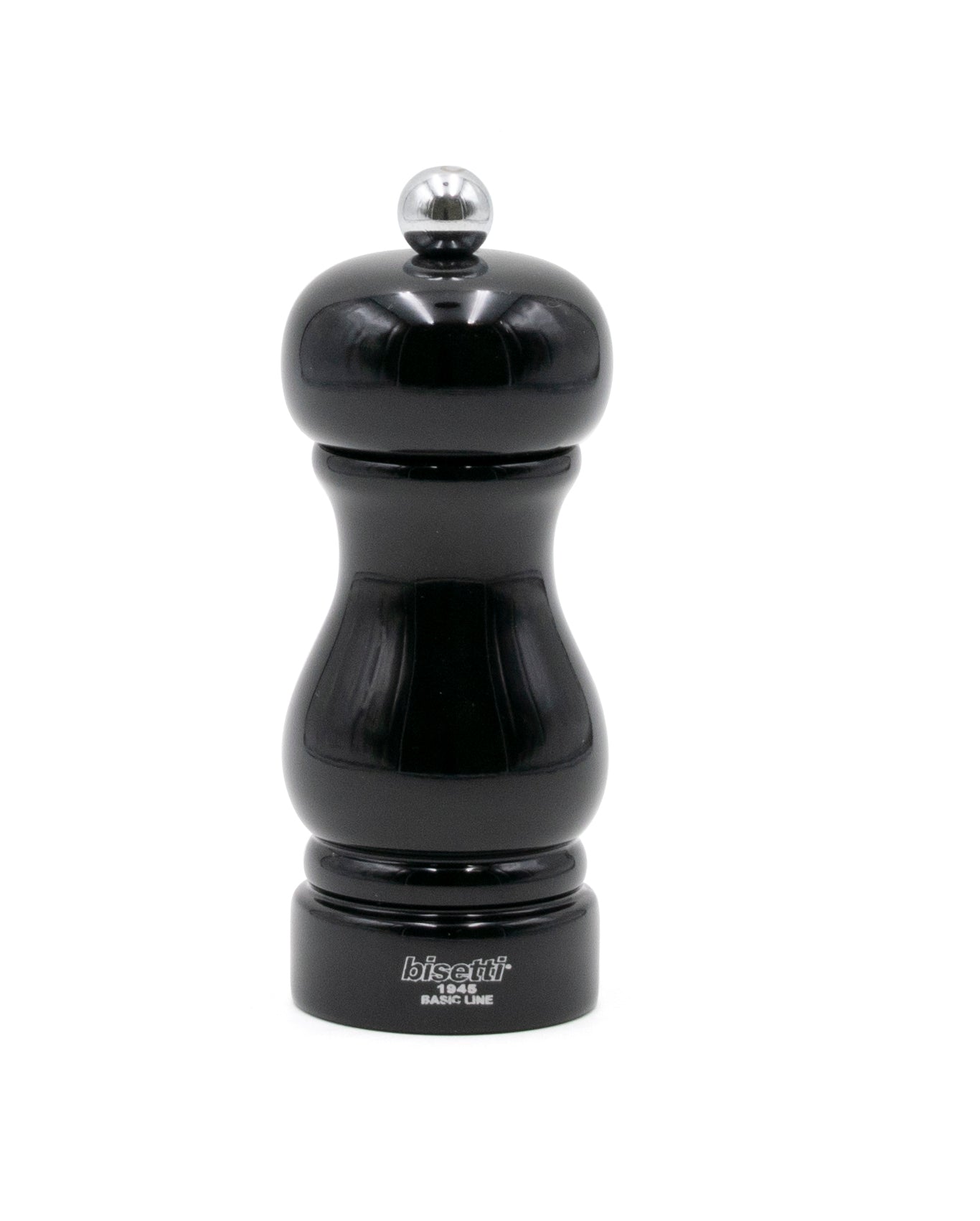 Bisetti Beech Wood Salt And Pepper Mill Black Lacquered