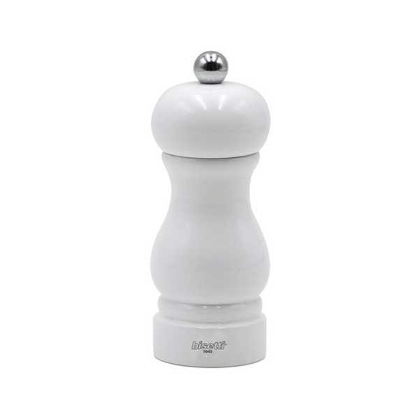 Salt And Pepper Mill Sorrento Beech Wood White Laquered / Bisetti