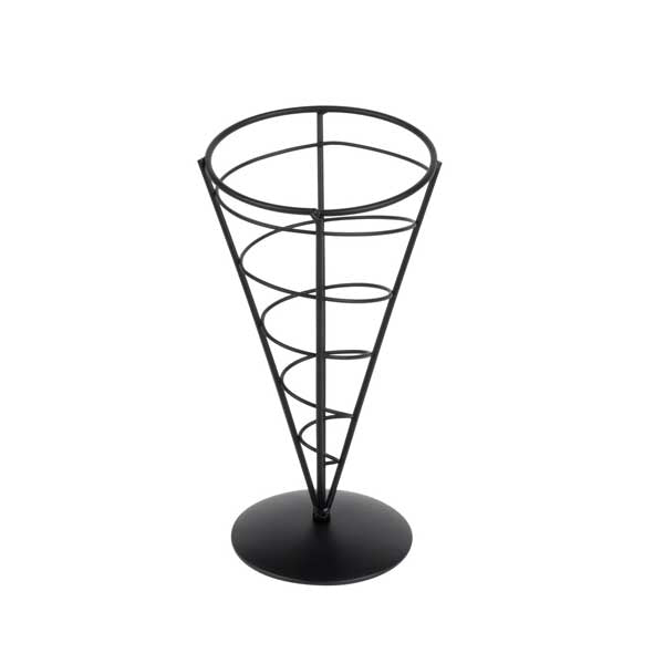 Vertigo Round Appetizer Wire Cone Basket - 5" x 9" / Tablecraft