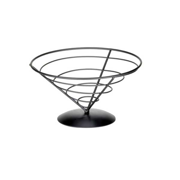 Vertigo Round Appetizer Wire Cone Basket - 9" x 5" / Tablecraft