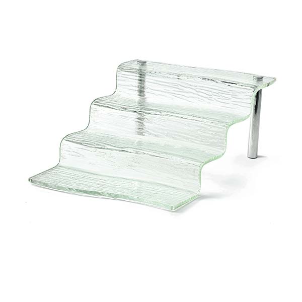 Cristal Collection 4 Step Acrylic Waterfall Riser - 15 1/4" x 12" x 6 1/4" / Tablecraft
