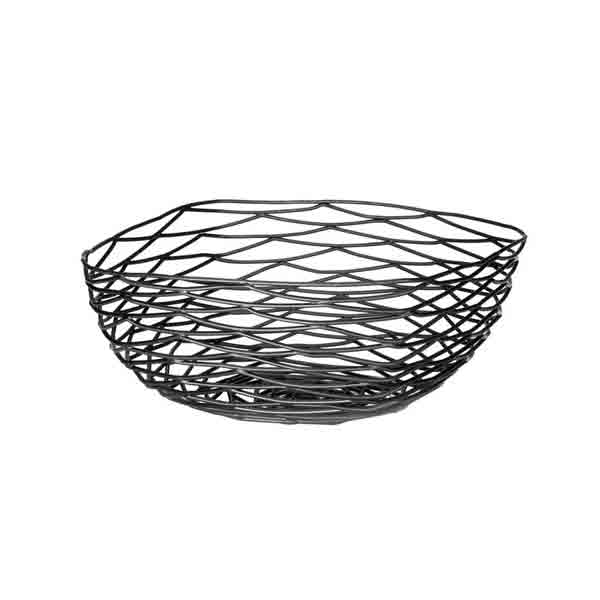 Artisan Square Black Wire Basket - 10" x 10" x 4" / Tablecraft