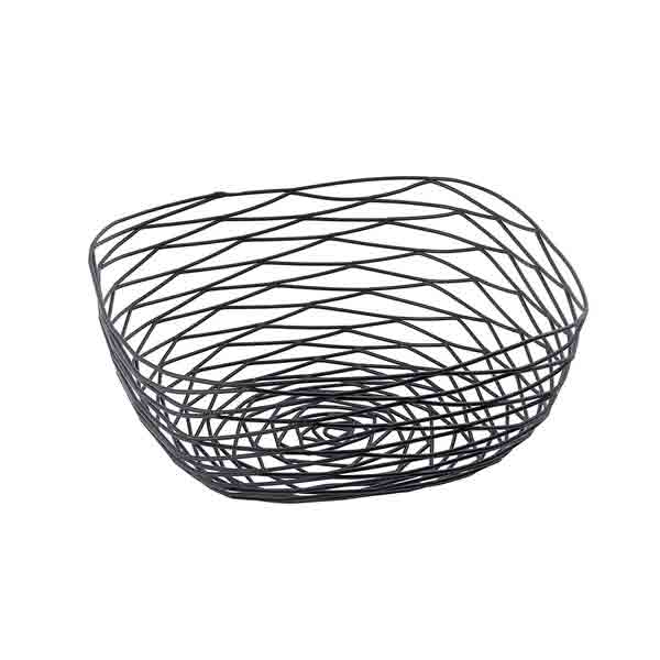Artisan Square Black Wire Basket - 10" x 10" x 4" / Tablecraft