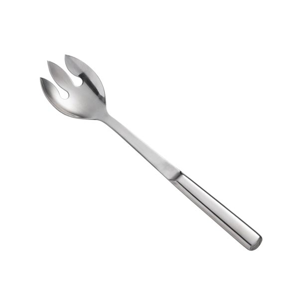 11 3/4" Hollow Stainless Steel Handle Notched Salad Spoon / Winco
