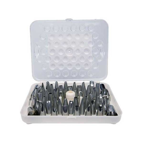 52 Piece Stainless Steel Pastry Tube Decorating Set / Winco