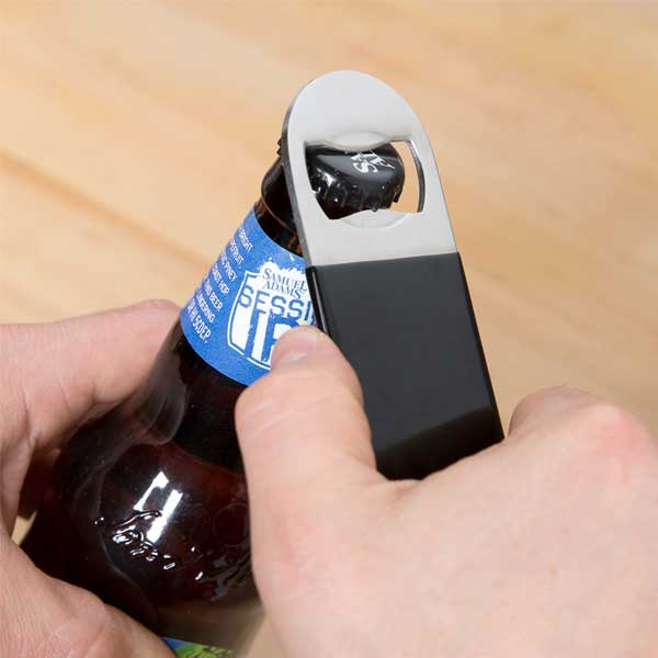 Black Flat Bottle Opener / Winco