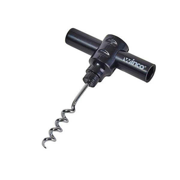 2 Piece Corkscrew with Black Plastic Handle