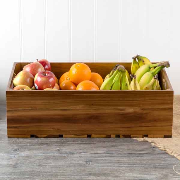 Gastronorm Acacia Wood Serving and Display Crate 21" x 13" x 6 1/4" / Tablecraft