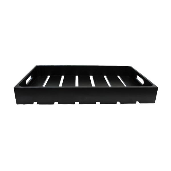 Gastronorm Black Serving and Display Crate - 20 7/8" x 12 3/4" x 2 5/8" / Tablecraft