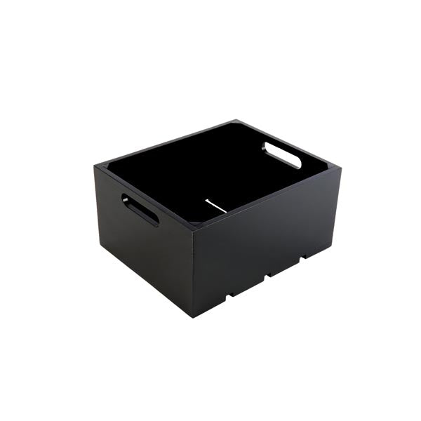 Gastronorm Black Wood Serving and Display Crate 13" x 10 3/8" x 6 1/4" / Tablecraft