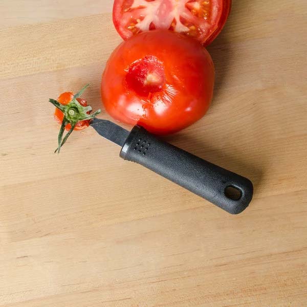 Stainless Steel Silver Firm Grip Ergonomic Tomato Stem Corer / Tablecraft