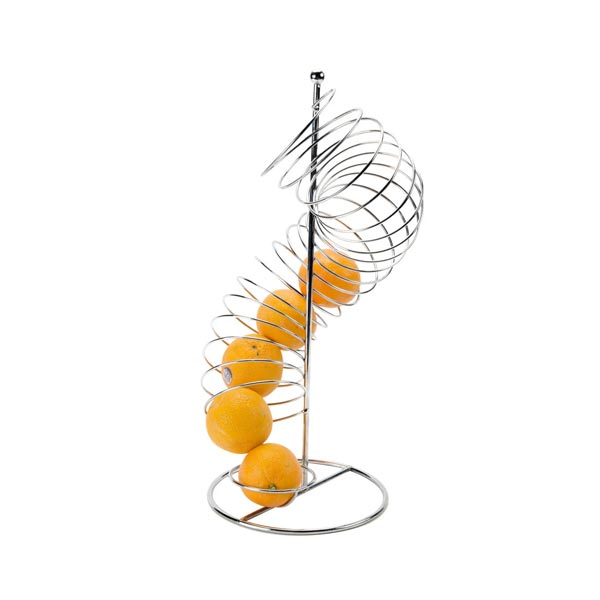 Chrome Spiral Fruit Basket - 9" x 18 1/2" / Tablecraft