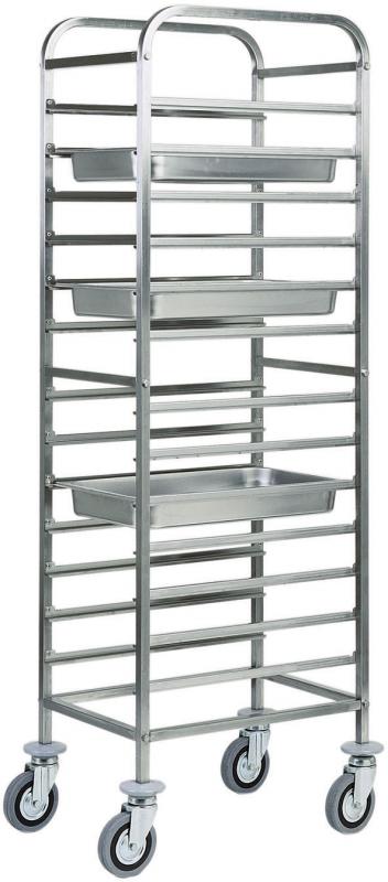 KNICER Stainless Steel Trolley for Serving, GN 2/1