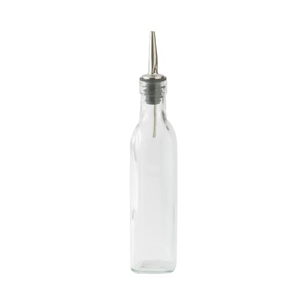 Glass 8 oz. 10 1/2" Oil/Vinegar Cruet with Pourer / Winco