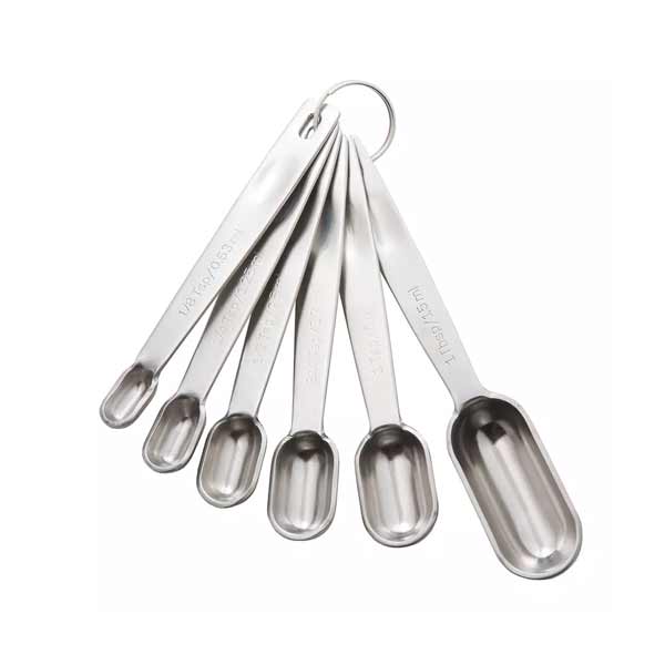 Premium Stainless Steel 6 Pc Spice Spoon Measuring Set / Tablecraft