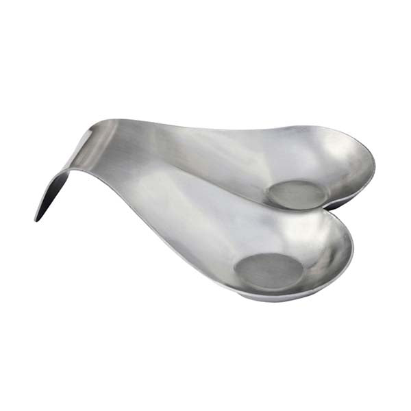 8 1/2" Brushed Stainless Steel Double Spoon Rest / Tablecraft