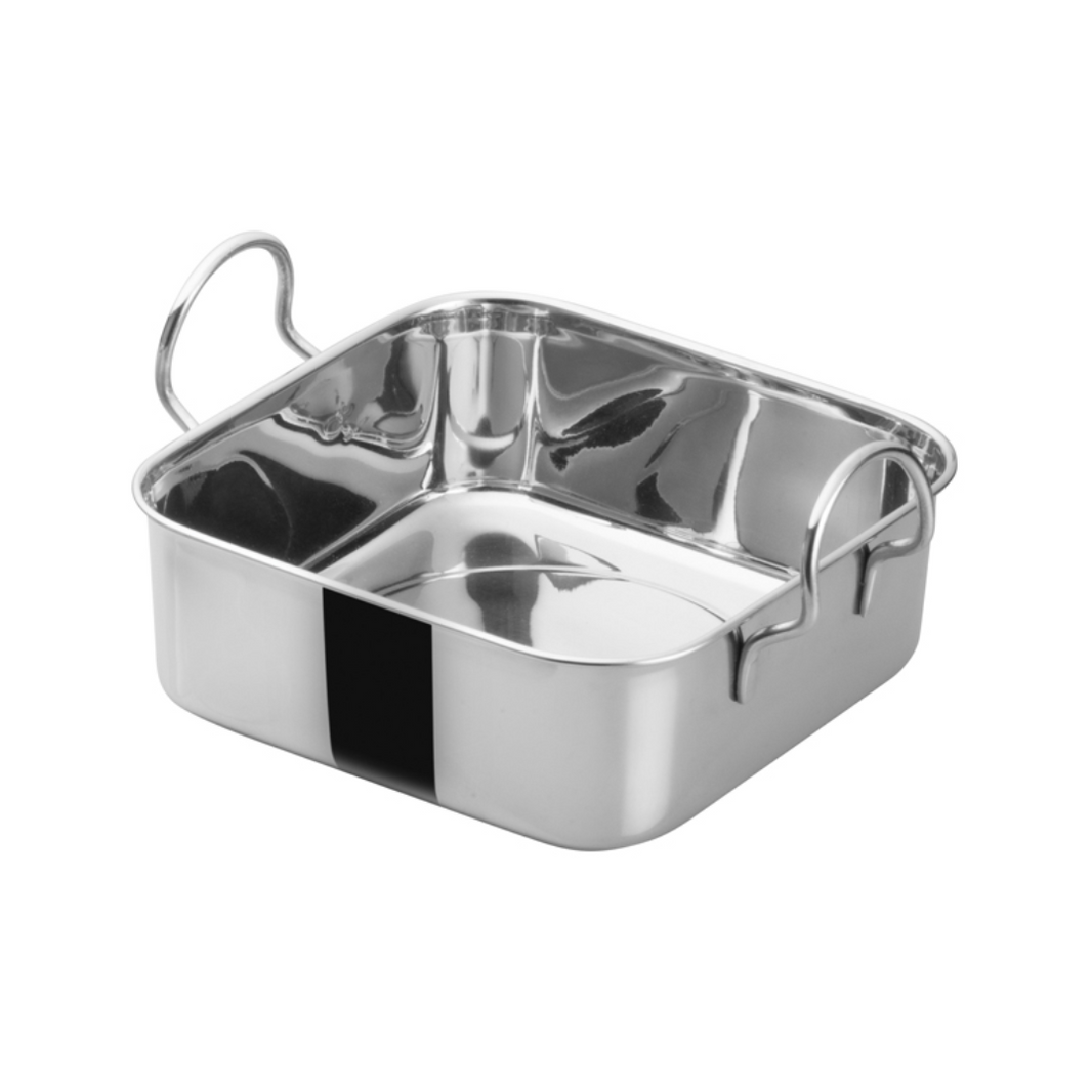Stainless Steel Mini Roasting Pan Serving Dish with 2 Handle - Winco