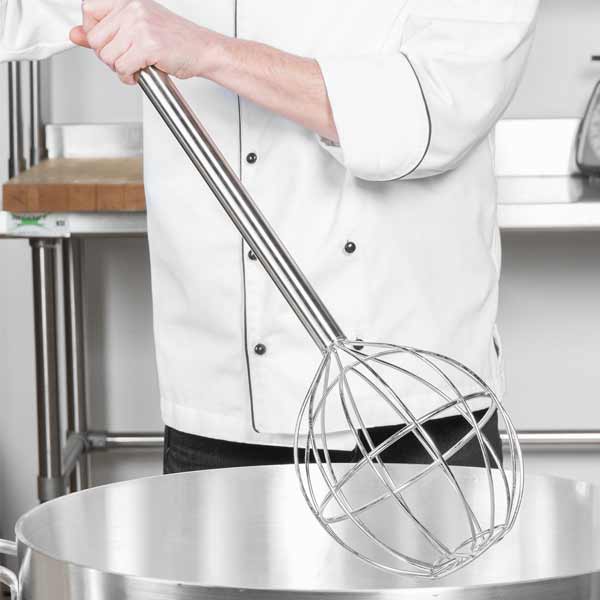 Stainless Steel Silver 48" Kettle Whip with Sealed Wires / Tablecraft