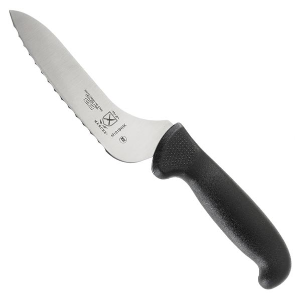 6" Offset Wavy Edge Bread Knife - Black Handle / Mercer