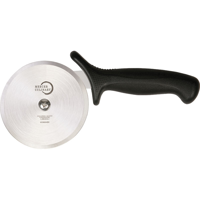 Mercer Culinary 4" High Carbon Steel Pizza Cutter with Black Handle
