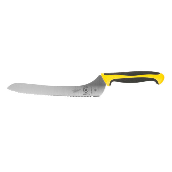 9" Offset Serrated Edge Bread / Sandwich Knife with Yellow Handle / Mercer