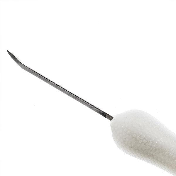 2 3/4" Stainless Steel New Haven Style Oyster Knife with White Textured Poly Handle