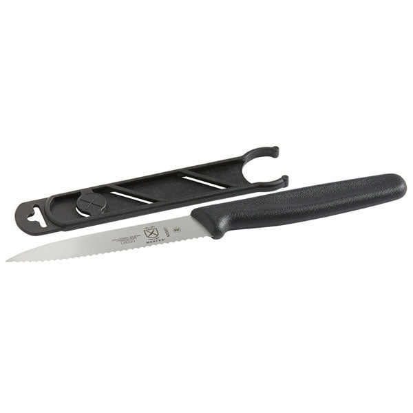 4" Serrated Pointed Tip Paring / Bar Knife with Guard