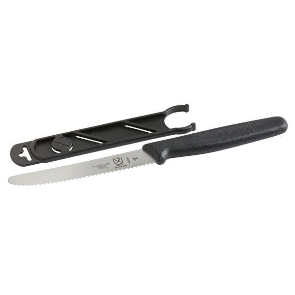 4 1/4" Serrated Rounded Tip Paring / Bar Knife with Guard