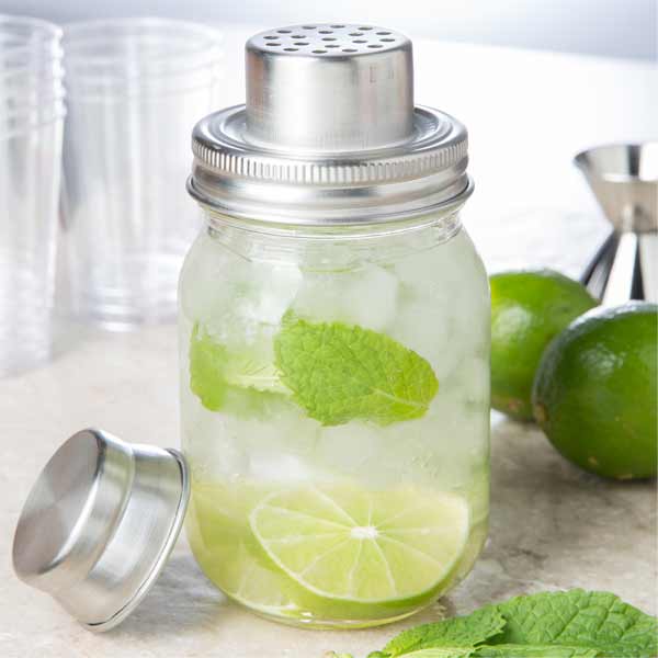 14 oz. Glass 3-Piece Mason Jar Cocktail Shaker / Tablecraft