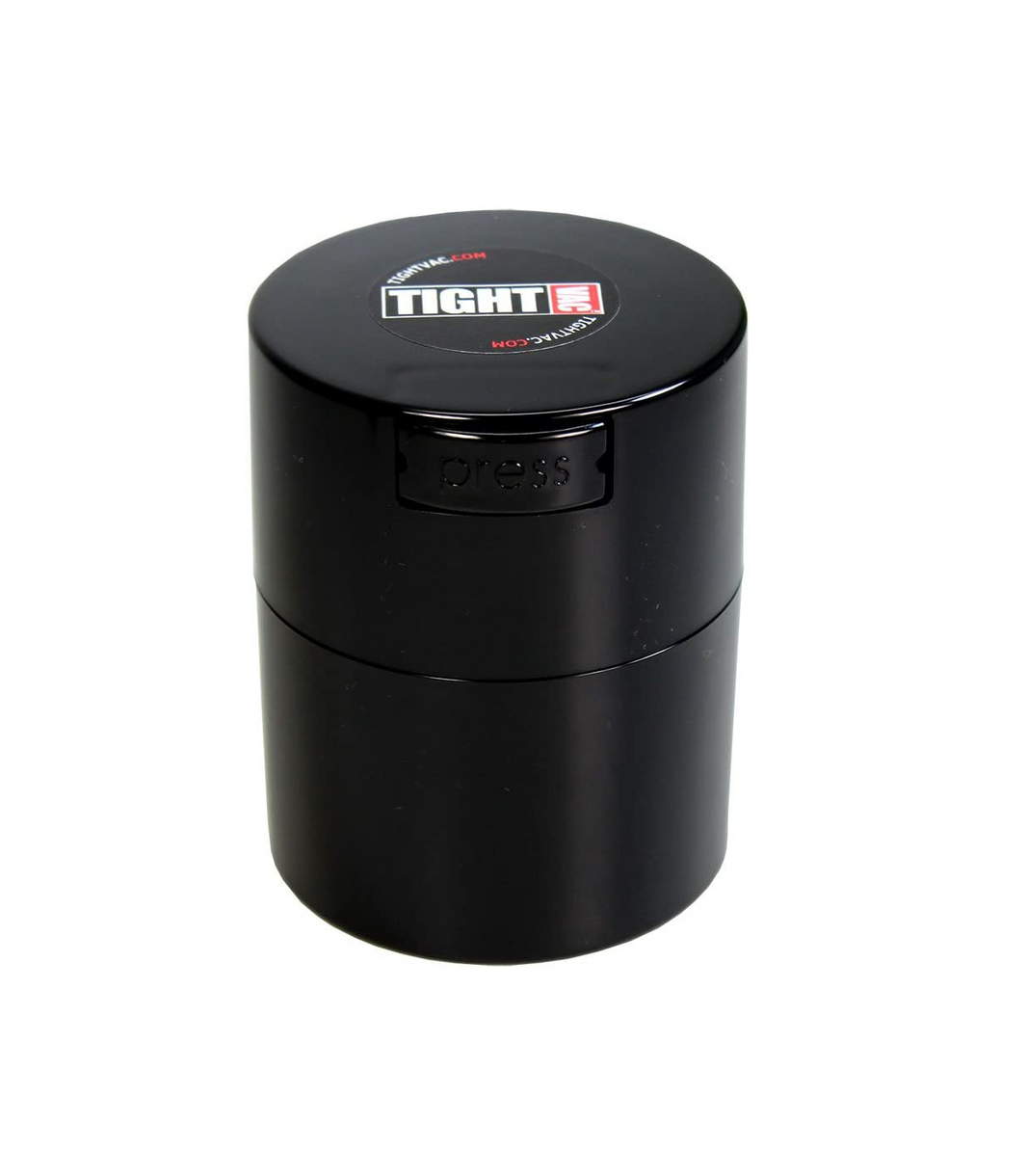 40 gm Black Cap Black Body Airtight Multi-Use Vacuum Seal Portable Storage Container - TightVac