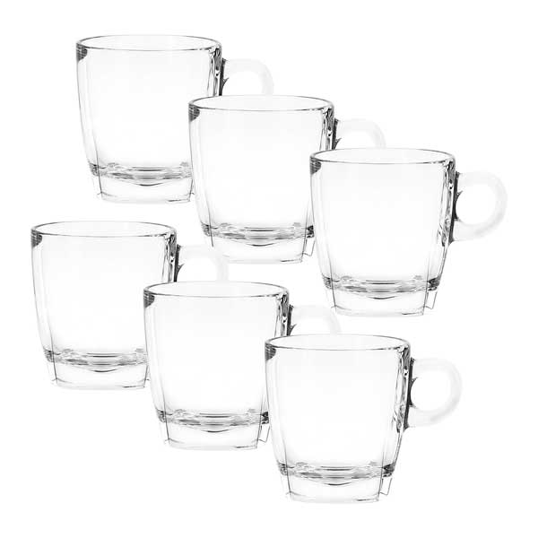 Ocean 195ml 6-Piece Set Caffe Glass Cappuccino Cup / Clear