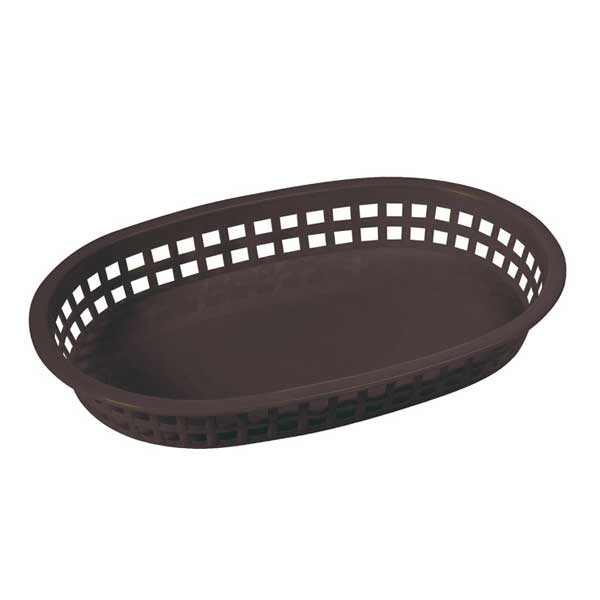 Black Oval Plastic Fast Food Basket / Winco