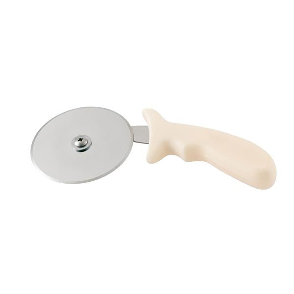 4" Pizza Cutter with White Polypropylene Handle / Winco