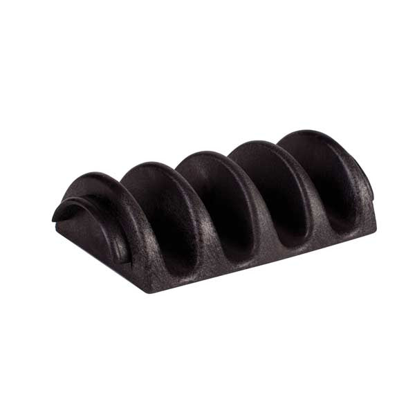 4 Compartment Black Plastic Taco Server Set - 2pcs / Winco