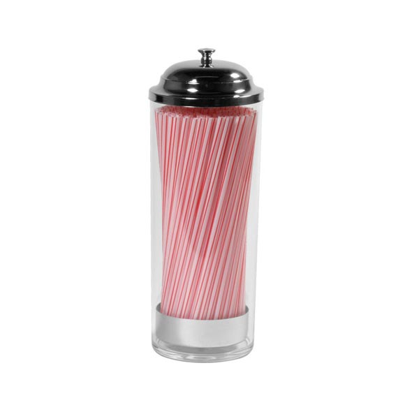 Plastic Cylinder Straw Dispenser / Winco