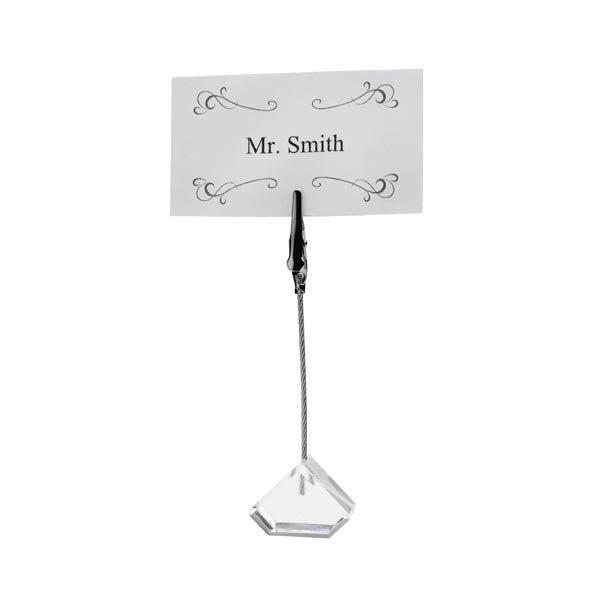 Table Sign Clip with Acrylic Triangle Base / Winco