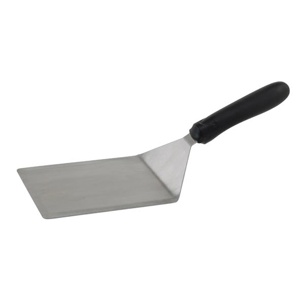 Stainless Steel Offset Turner with Black Ergo Handle - 5" x 6" Blade / Winco