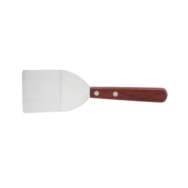 3 1/4" Blade Solid Turner with Wood Handle and Mirror Finish / Winco