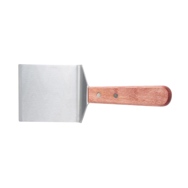 4" Blade Solid Steak and Burger Turner with Wood Handle / Winco