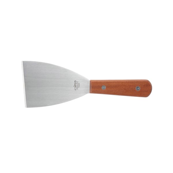 Grill Scraper with Wooden Handle and 3" x 4" Blade / Winco