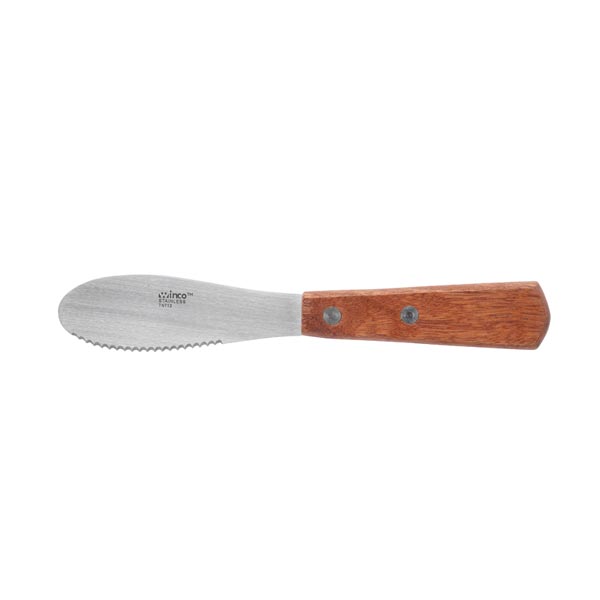 3 5/8" Stainless Steel Sandwich Spreader with Wood Handle / Winco