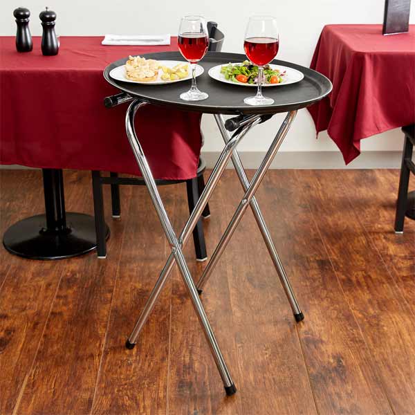 Chrome Folding Tray Stand / Winco