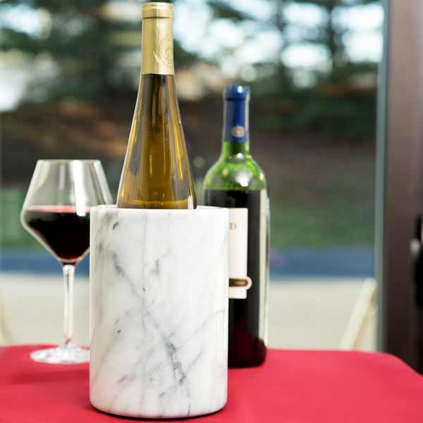 4 1/2" Diameter x 7" Height White Marble Wine Cooler / Winco